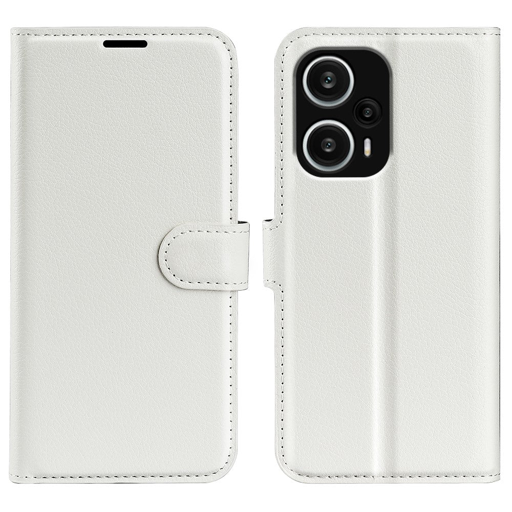 Stand Case for Xiaomi Redmi Note 12 Turbo / Poco F5 5G PU Leather Litchi Texture Wallet Phone Cover