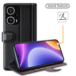 For Xiaomi Redmi Note 12 Turbo / Poco F5 5G Case Genuine Split Leather Phone Cover with Wallet Stand