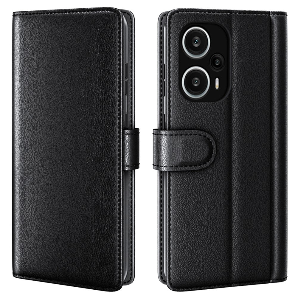 For Xiaomi Redmi Note 12 Turbo / Poco F5 5G Case Genuine Split Leather Phone Cover with Wallet Stand