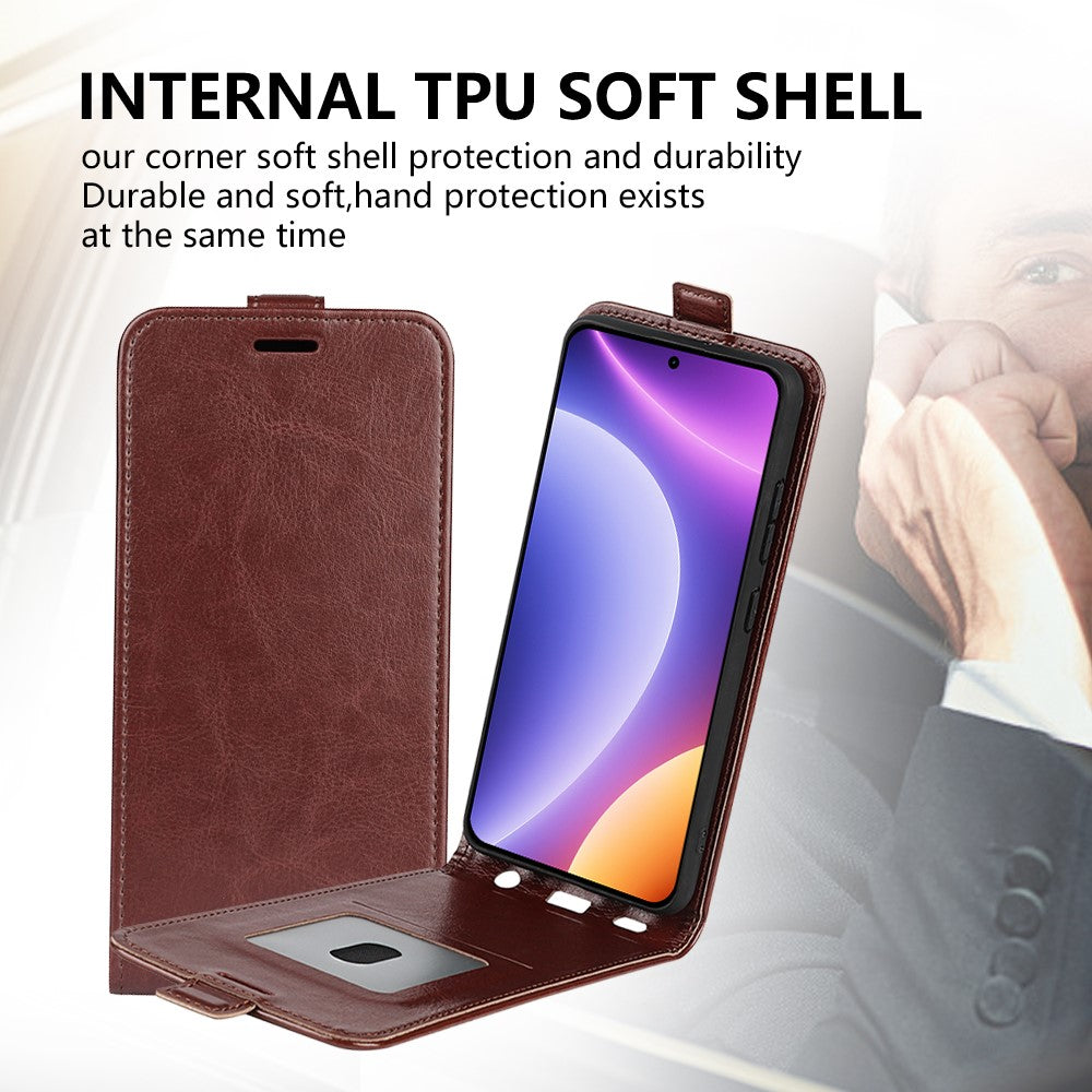 Mobilskal till Xiaomi Redmi Note 12 Turbo / Poco F5 5G Vertikalt Flip PU-lädermobilskal med kortplatser