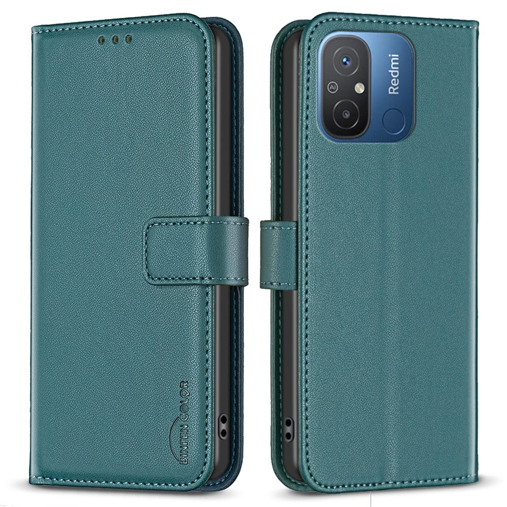 BINFEN COLOR BF17 For Xiaomi Poco C55 4G / Redmi 12C 4G Phone Case PU Leather Wallet Stand Phone Cover