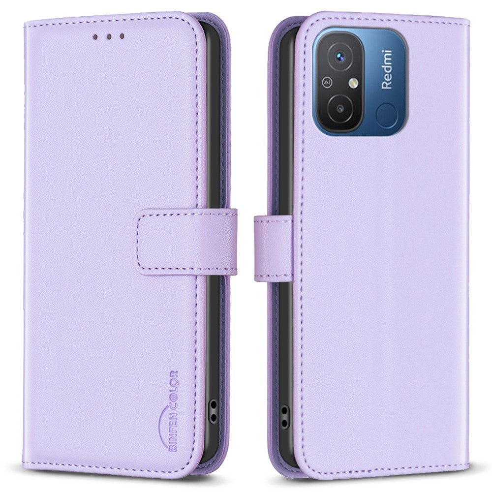 BINFEN COLOR BF17 For Xiaomi Poco C55 4G / Redmi 12C 4G Phone Case PU Leather Wallet Stand Phone Cover
