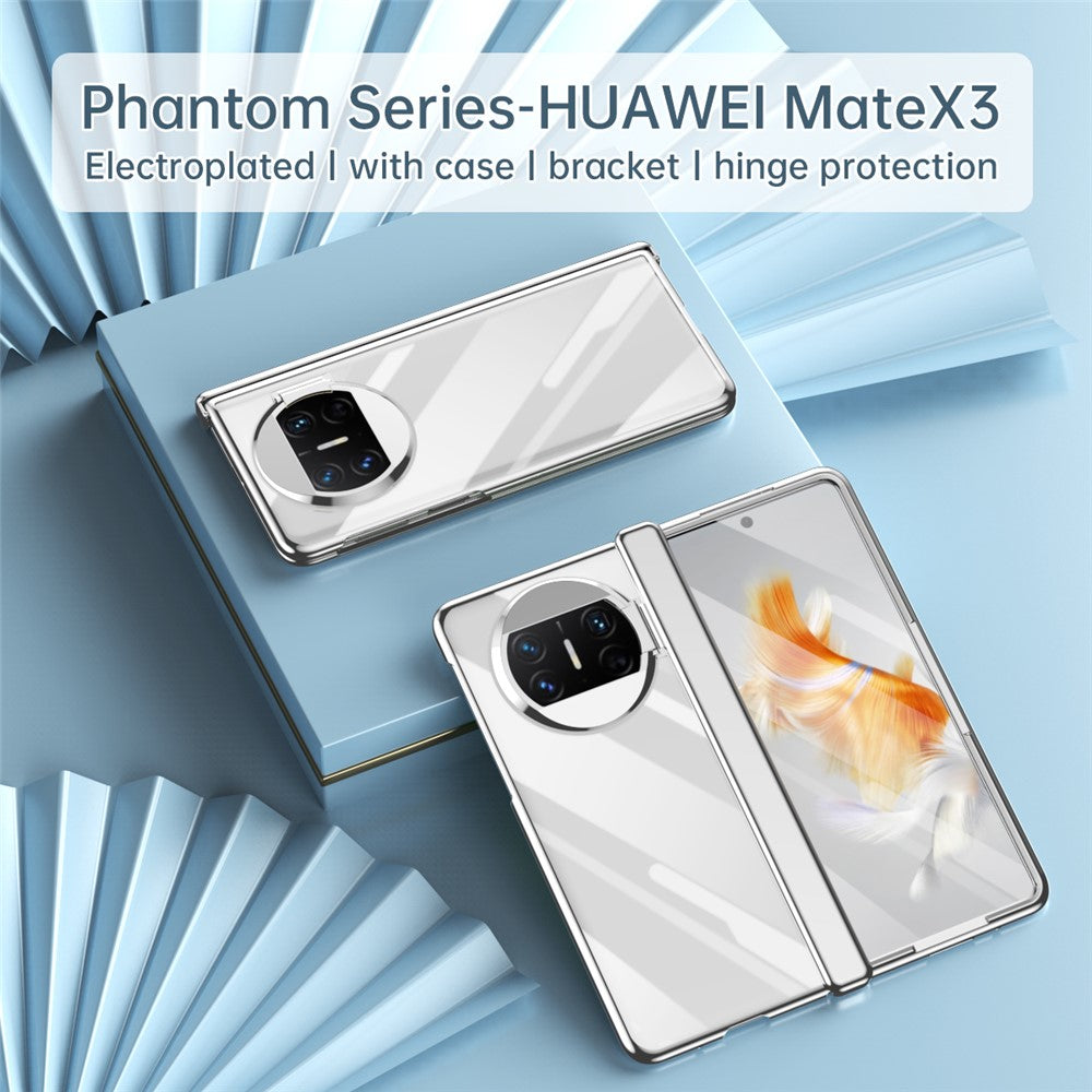 Huawei Mate X3 5G Phantom-serien, gångjärnsskyddande mobilskal, stativ, PC-skydd med härdat glasfilm