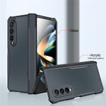 XUNDD For Samsung Galaxy Z Fold4 5G Case Acrylic+TPU Slim Clear Phone Cover with Glass+Protective Bar