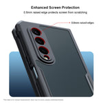 XUNDD For Samsung Galaxy Z Fold4 5G Case Acrylic+TPU Slim Clear Phone Cover with Glass+Protective Bar