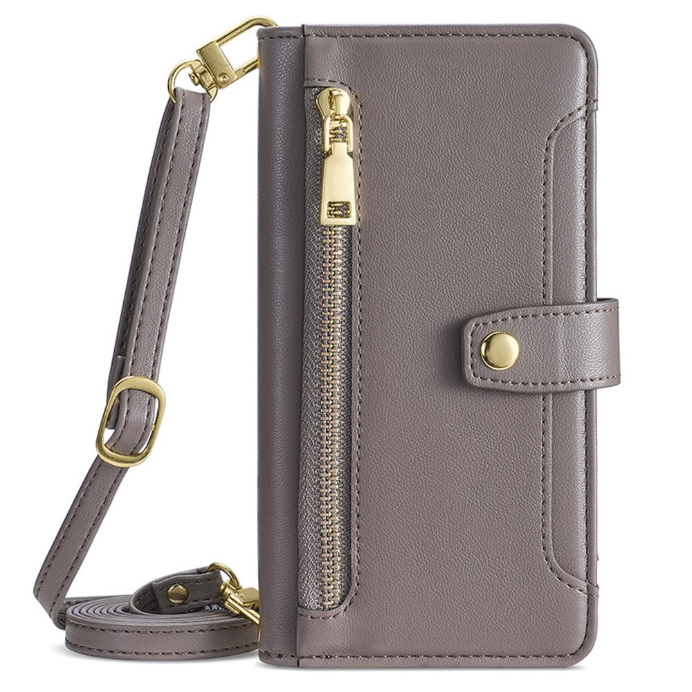 Leather Phone Cover for Honor X50i 5G / 90 Lite 5G Folio Flip Stand Wallet Case with Zipper Pocket