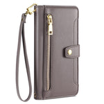 Leather Phone Cover for Honor X50i 5G / 90 Lite 5G Folio Flip Stand Wallet Case with Zipper Pocket