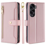Leather Phone Cover for Honor X50i 5G / 90 Lite 5G Folio Flip Stand Wallet Case with Zipper Pocket