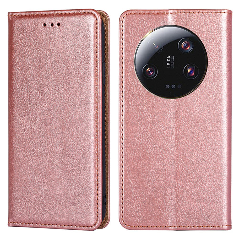 Xiaomi 13 Ultra Plånboksfodral PU-läder Enfärgat Magnetiskt Stängande Stativ Smartphone-fodral