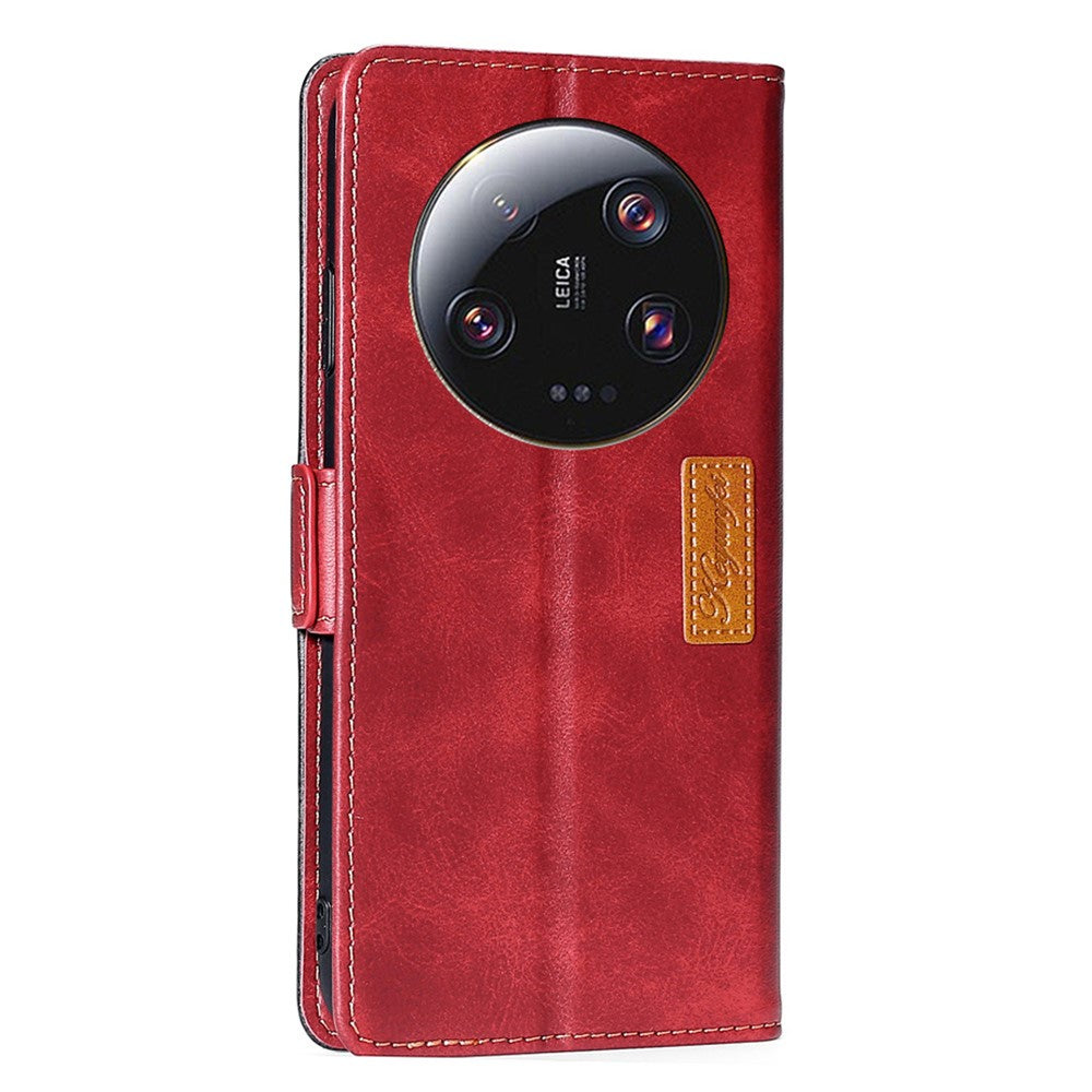 For Xiaomi 13 Ultra PU Leather Stand Cover Contrast Color Flip Wallet Phone Case