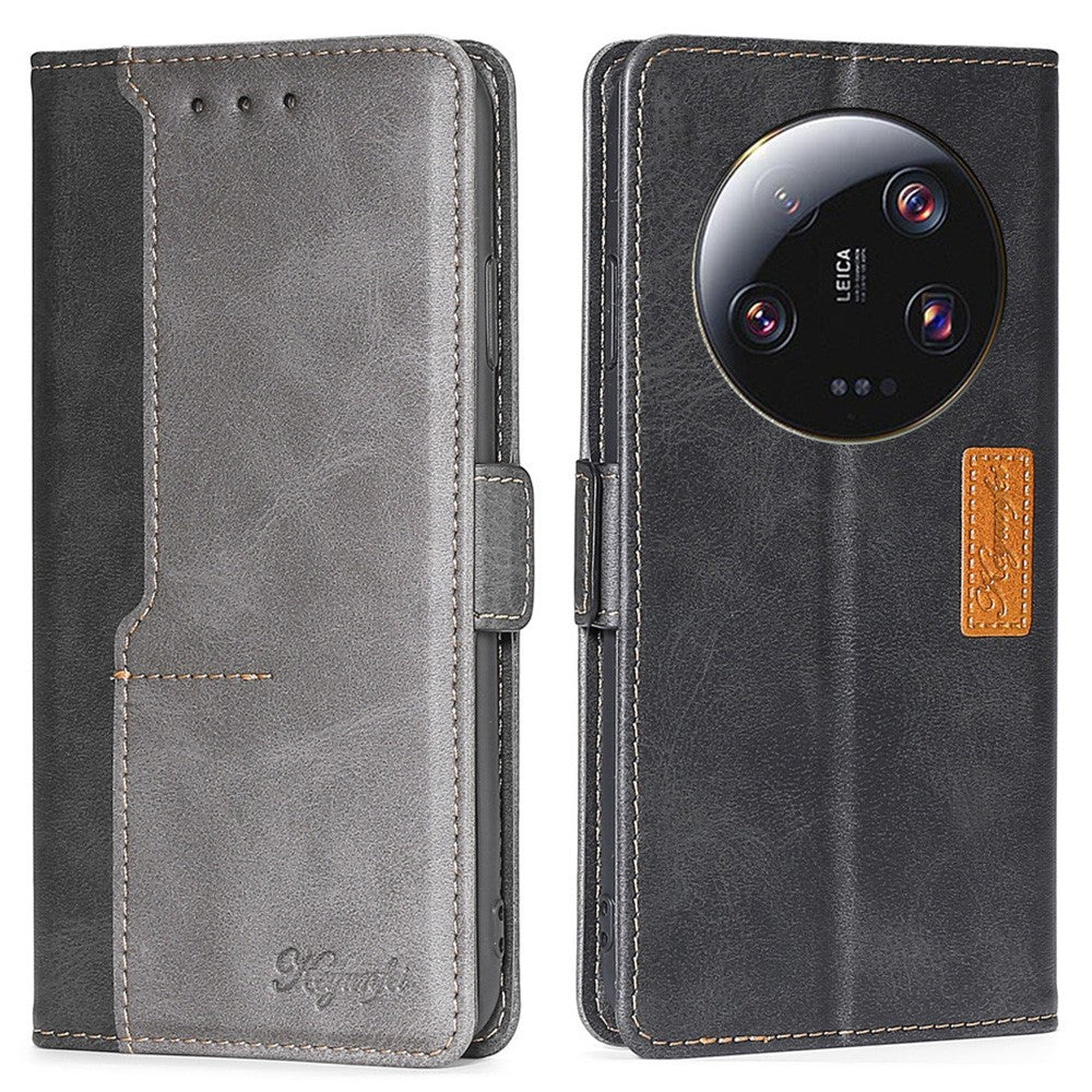 For Xiaomi 13 Ultra PU Leather Stand Cover Contrast Color Flip Wallet Phone Case