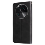 Phone Case for Oppo Find X6 , Calf Texture Zipper Pocket Stand Shell Drop-proof Wallet PU Leather Cover