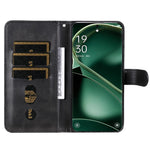 Phone Case for Oppo Find X6 , Calf Texture Zipper Pocket Stand Shell Drop-proof Wallet PU Leather Cover