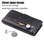 Phone Case for Oppo Find X6 , Calf Texture Zipper Pocket Stand Shell Drop-proof Wallet PU Leather Cover