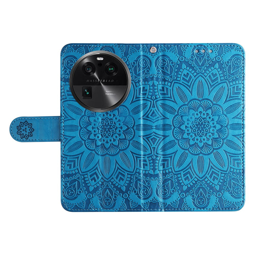 For Oppo Find X6 Pro PU Leather Wallet Protective Cover Sunflower Imprinted Phone Flip Stand Case