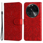 For Oppo Find X6 Pro PU Leather Wallet Protective Cover Sunflower Imprinted Phone Flip Stand Case