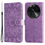 For Oppo Find X6 Pro PU Leather Wallet Protective Cover Sunflower Imprinted Phone Flip Stand Case