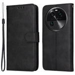 Shockproof Leather Case for Oppo Find X6 Pro Calf Texture Wallet Stand Cell Phone Cover with Strap