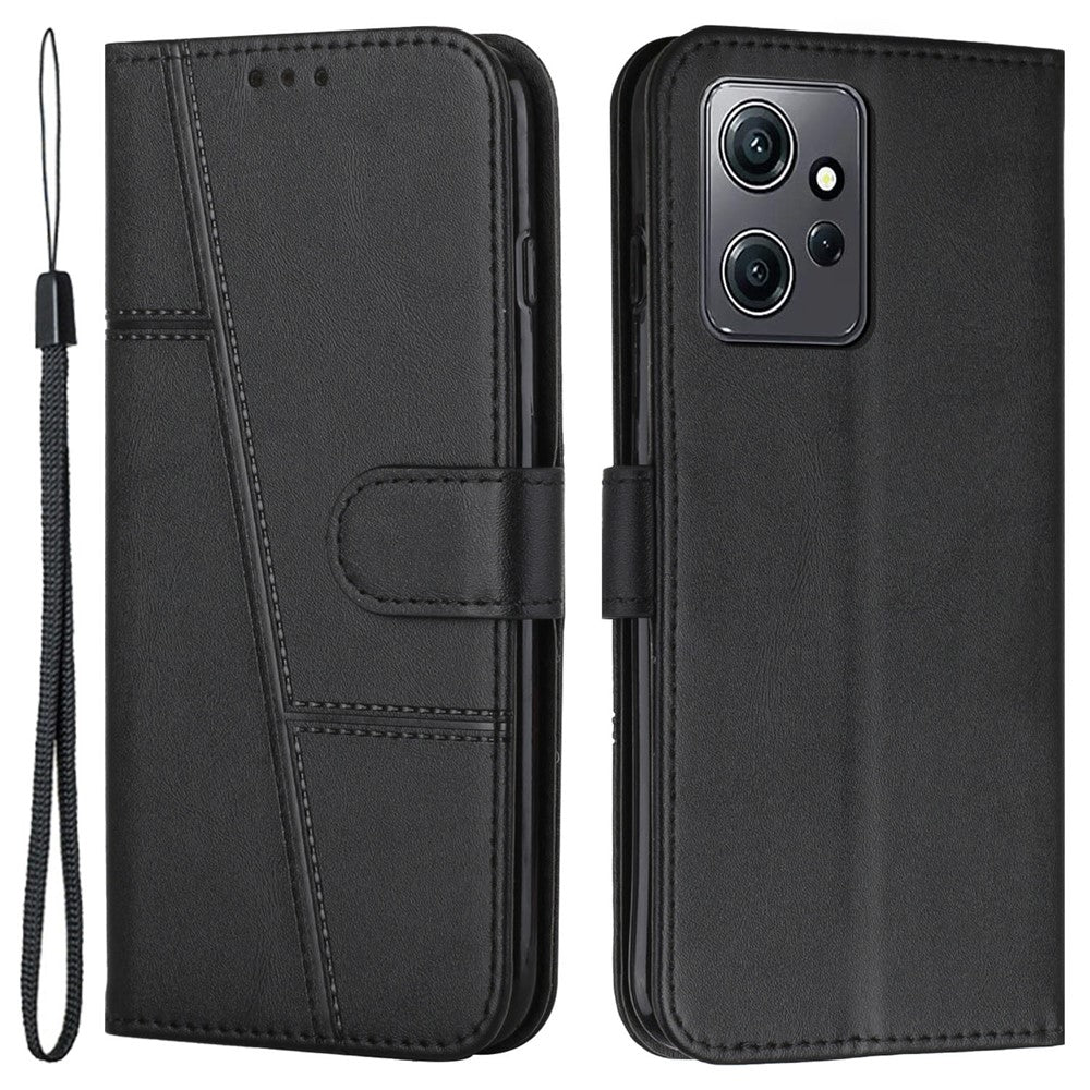 PU-läderfodral till Xiaomi Redmi Note 12 4G mobilmobil fallsäker plånbok vikbar stativskydd