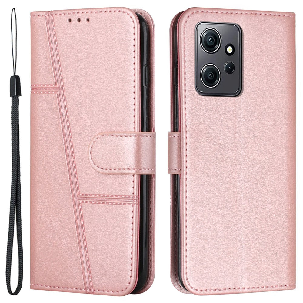 PU-läderfodral till Xiaomi Redmi Note 12 4G mobilmobil fallsäker plånbok vikbar stativskydd