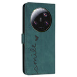Folio Flip Shell for Xiaomi 13 Ultra Imprinted Heart Shape Stand PU Leather Phone Wallet Case