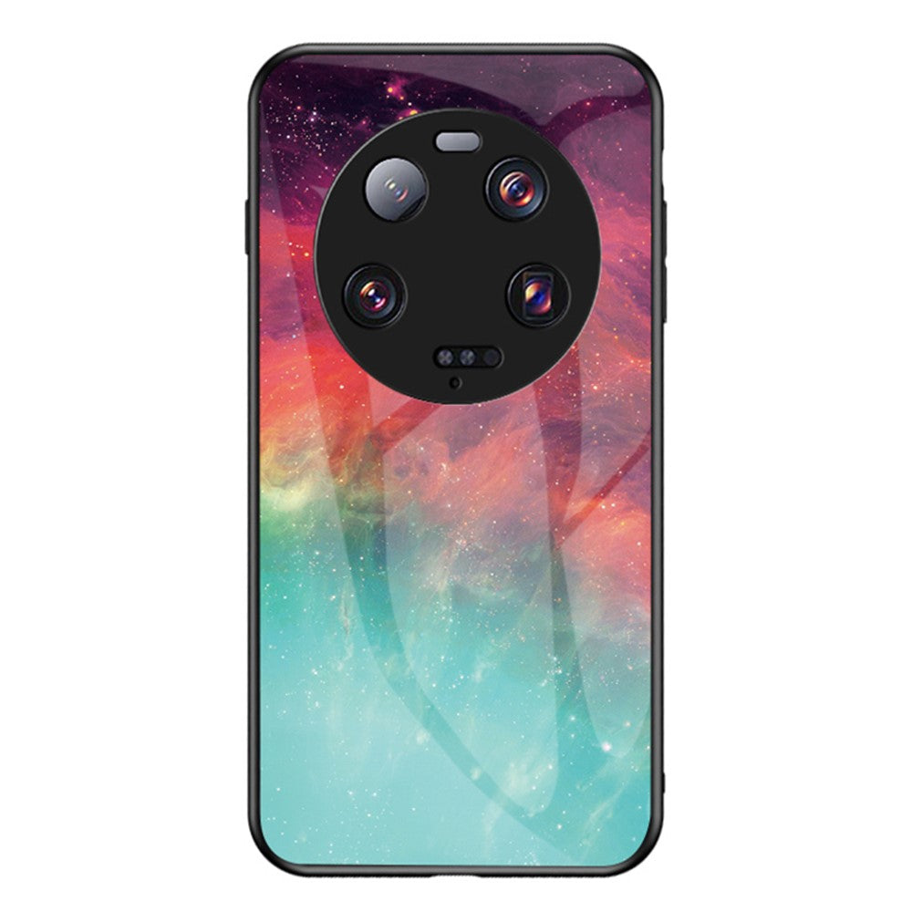 For Xiaomi 13 Ultra Starry Sky Pattern Printing Case Anti-Scratch PC+TPU+Tempered Glass Phone Cover