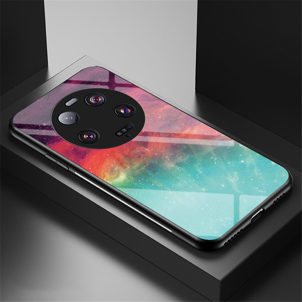 For Xiaomi 13 Ultra Starry Sky Pattern Printing Case Anti-Scratch PC+TPU+Tempered Glass Phone Cover