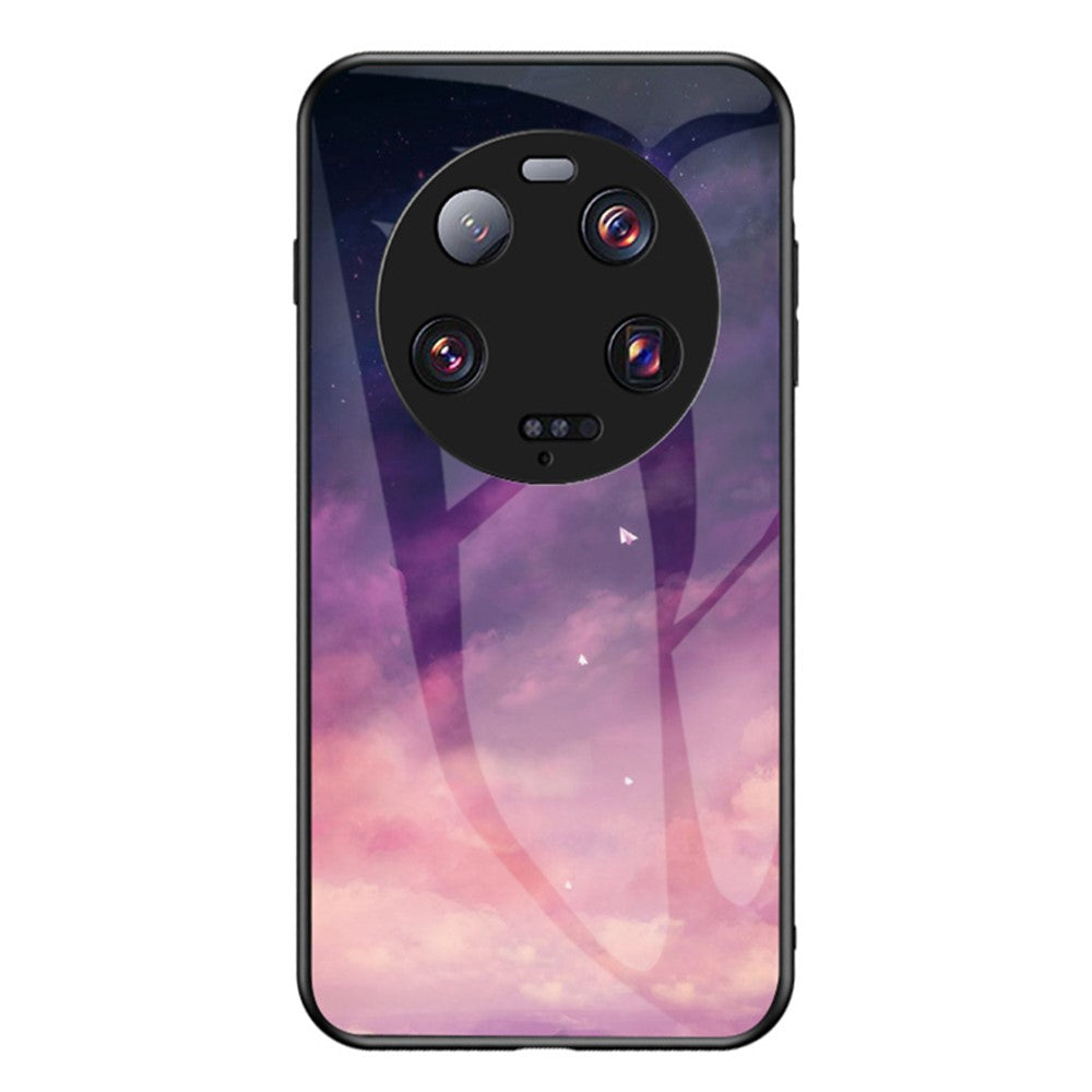 For Xiaomi 13 Ultra Starry Sky Pattern Printing Case Anti-Scratch PC+TPU+Tempered Glass Phone Cover