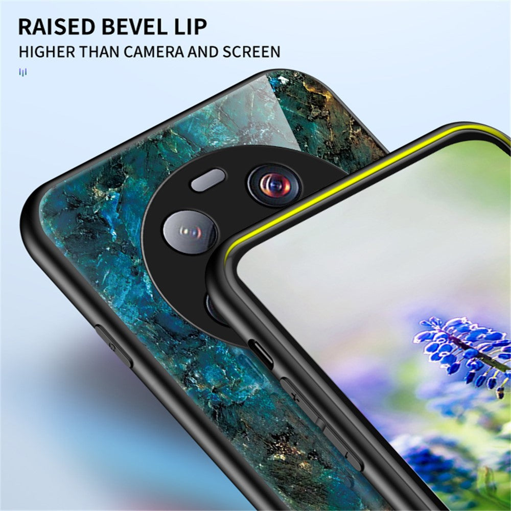 Xiaomi 13 Ultra Härdat Glas Bakstycke PC+TPU Marmor Mönster mobilskal