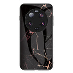 For Xiaomi 13 Ultra Tempered Glass Back Cover PC+TPU Marble Pattern Phone Case