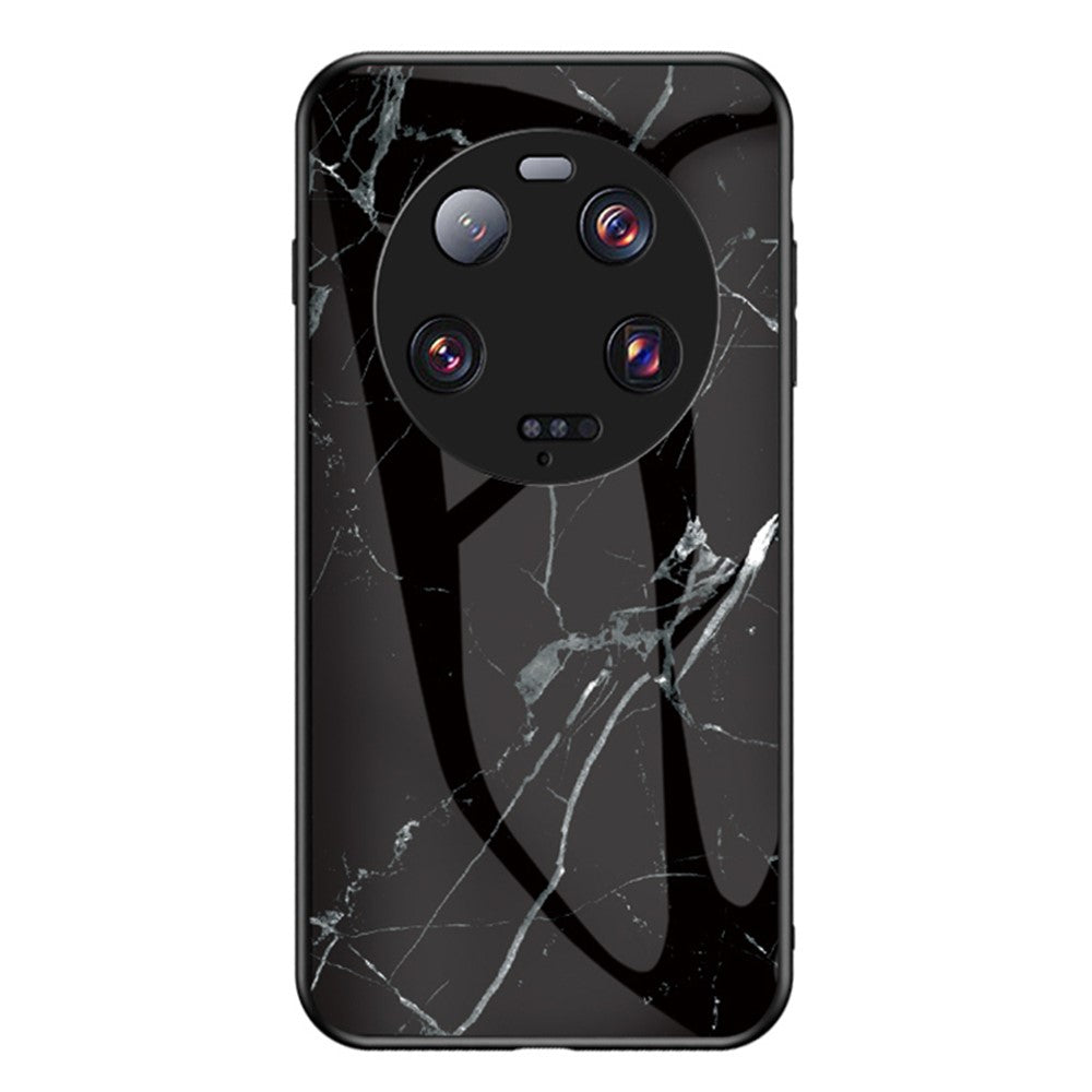 Xiaomi 13 Ultra Härdat Glas Bakstycke PC+TPU Marmor Mönster mobilskal
