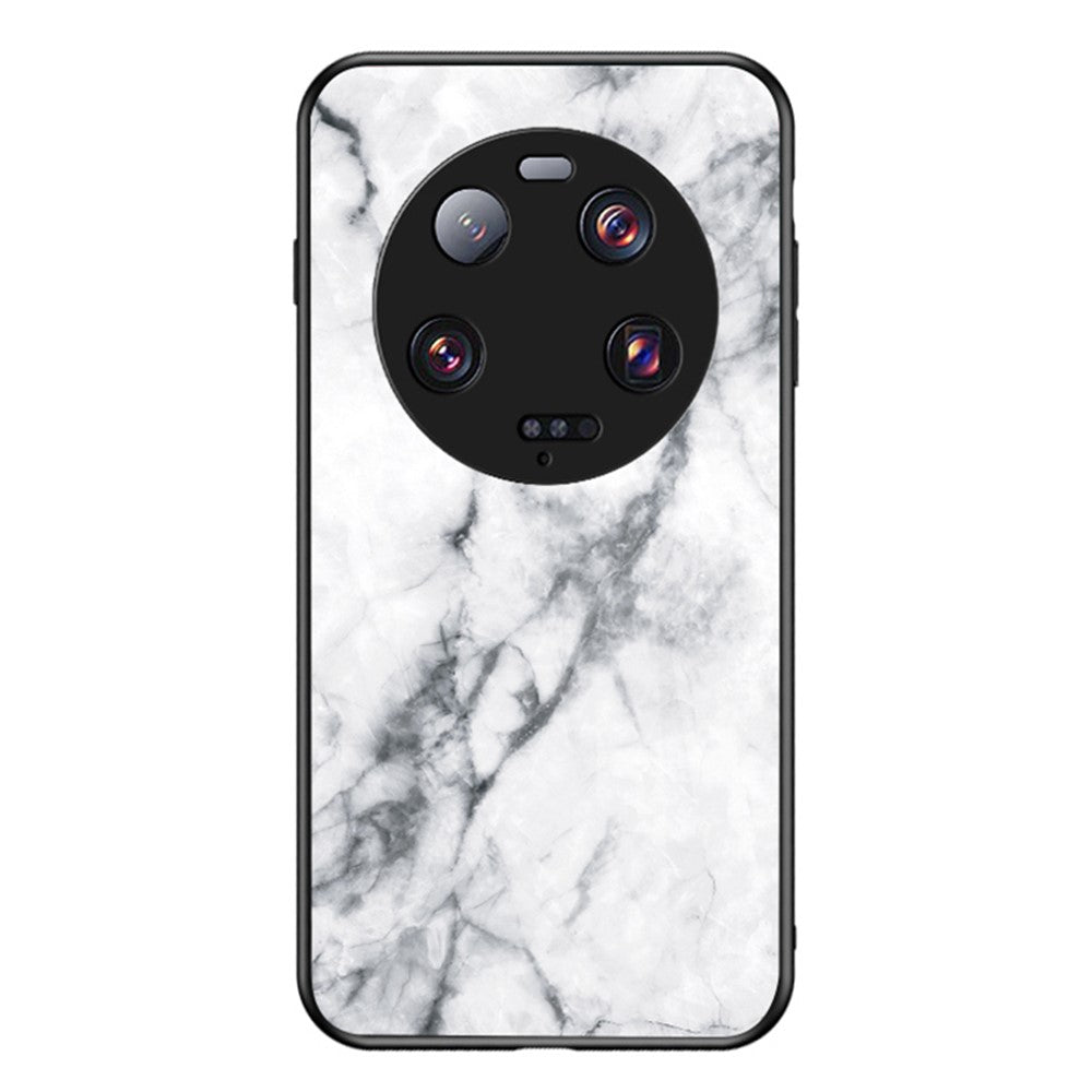 Xiaomi 13 Ultra Härdat Glas Bakstycke PC+TPU Marmor Mönster mobilskal