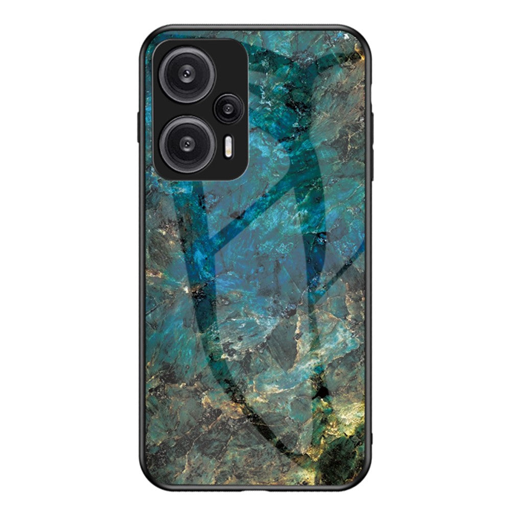 Xiaomi Redmi Note 12 Turbo / Poco F5 5G Anti-fall-mobilskal Marmormönster Härdat Glas+PC+TPU-skydd