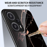 Xiaomi Redmi Note 12 Turbo / Poco F5 5G Anti-fall-mobilskal Marmormönster Härdat Glas+PC+TPU-skydd