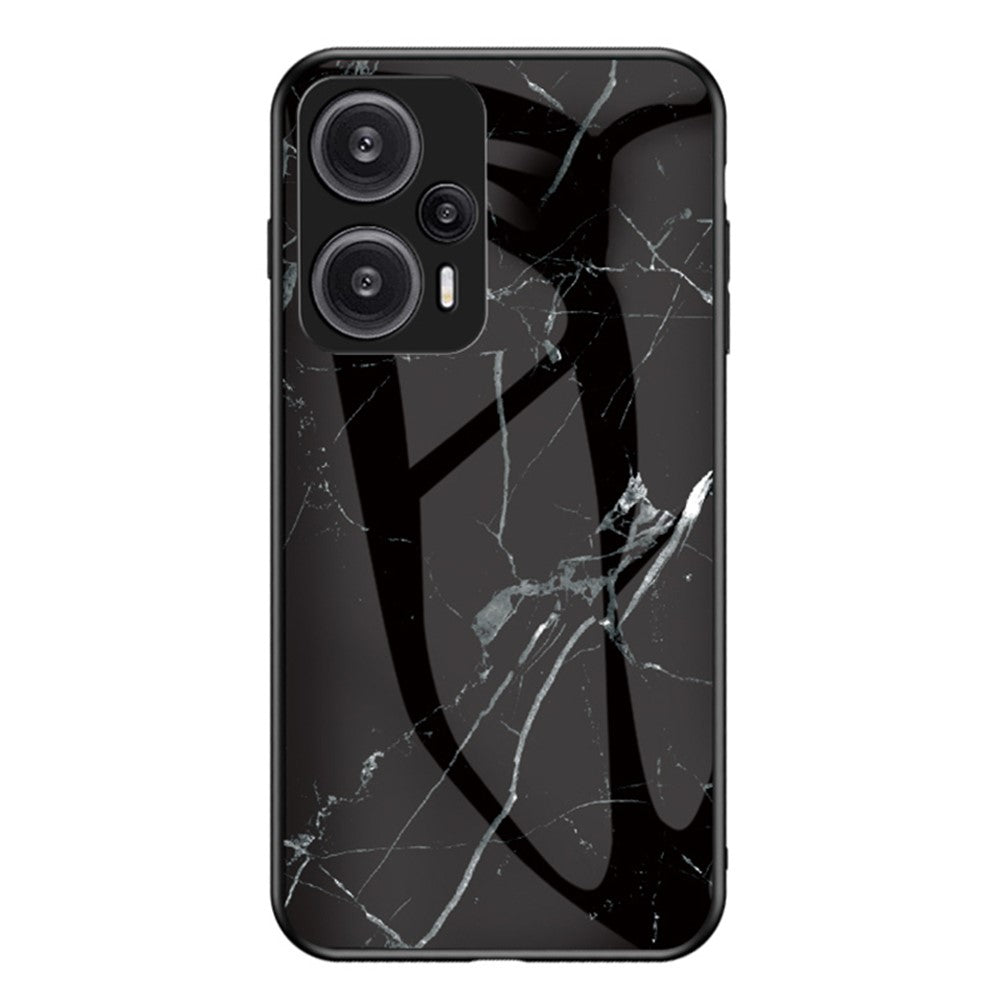 Xiaomi Redmi Note 12 Turbo / Poco F5 5G Anti-fall-mobilskal Marmormönster Härdat Glas+PC+TPU-skydd