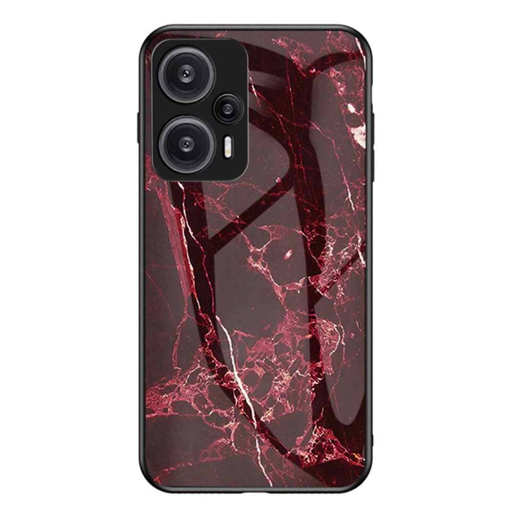 Xiaomi Redmi Note 12 Turbo / Poco F5 5G Anti-fall-mobilskal Marmormönster Härdat Glas+PC+TPU-skydd