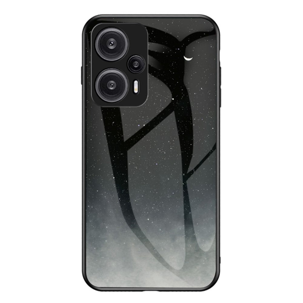 For Xiaomi Redmi Note 12 Turbo / Poco F5 5G Phone Case Pattern Printed PC+TPU+Tempered Glass Phone Cover