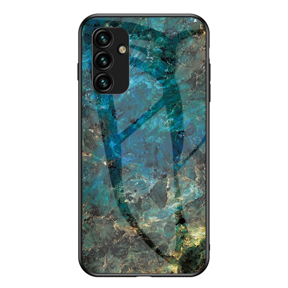 Til Samsung Galaxy A24 4G (162,1 x 77,6 x 8,3 mm) Marmormønstret Stødsikkert Cover i Hærdet Glas+PC+TPU Anti-Drop Telefoncover