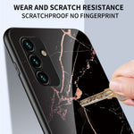 Til Samsung Galaxy A24 4G (162,1 x 77,6 x 8,3 mm) Marmormønstret Stødsikkert Cover i Hærdet Glas+PC+TPU Anti-Drop Telefoncover