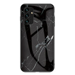 Til Samsung Galaxy A24 4G (162,1 x 77,6 x 8,3 mm) Marmormønstret Stødsikkert Cover i Hærdet Glas+PC+TPU Anti-Drop Telefoncover