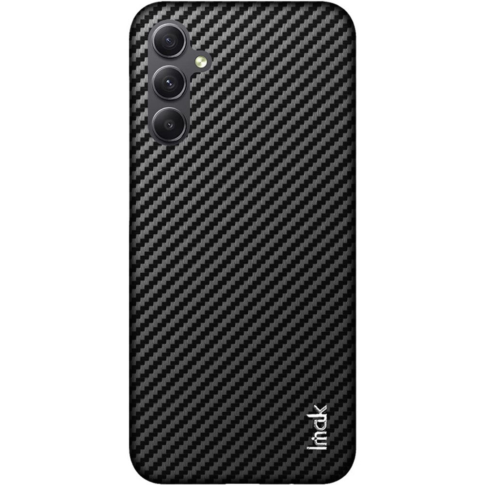 IMAK Ruiyi Series for Samsung Galaxy A34 5G Phone Case PU Leather Coated PC Carbon Fiber Texture Cover