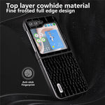 ABEEL Til Samsung Galaxy Z Flip5 5G Telefoncover Med Krokodilletekstur Ægte Koskindbelagt PC Bagcover