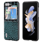 ABEEL Til Samsung Galaxy Z Flip5 5G Telefoncover Med Krokodilletekstur Ægte Koskindbelagt PC Bagcover