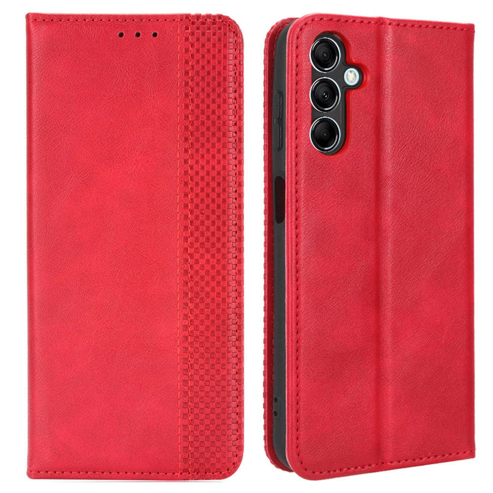 For Samsung Galaxy M54 5G / F54 5G PU Leather Vintage Magnetic Cover Stand Flip Wallet Phone Case