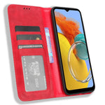 For Samsung Galaxy M54 5G / F54 5G PU Leather Vintage Magnetic Cover Stand Flip Wallet Phone Case