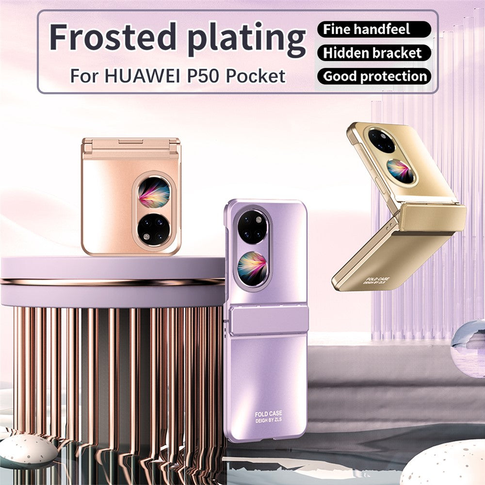 Hårt PC-vikbart mobilskal till Huawei P50 Pocket, matt galvaniserat, fallskyddande skal