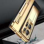 For Oppo Find N2 5G Anti-Scratch Kickstand Phone Case PU Leather+PC Phone Cover with Stylus Pen