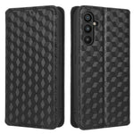 PU Leather Shell for Samsung Galaxy M54 5G / F54 5G Rhombus Imprinted Wallet Phone Case Flip Stand Cover