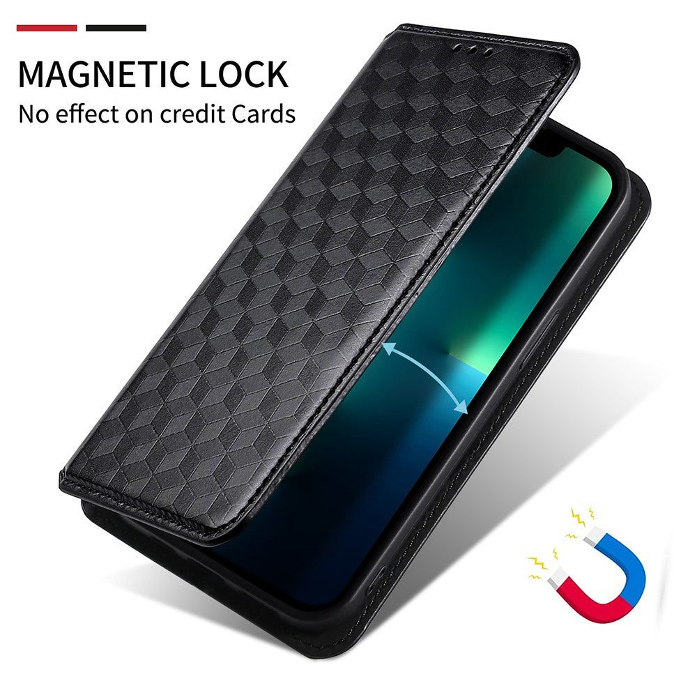 PU Leather Shell for Samsung Galaxy M54 5G / F54 5G Rhombus Imprinted Wallet Phone Case Flip Stand Cover