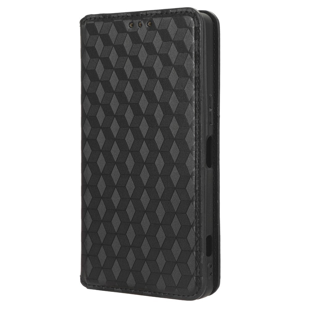 PU Leather Shell for Samsung Galaxy M54 5G / F54 5G Rhombus Imprinted Wallet Phone Case Flip Stand Cover